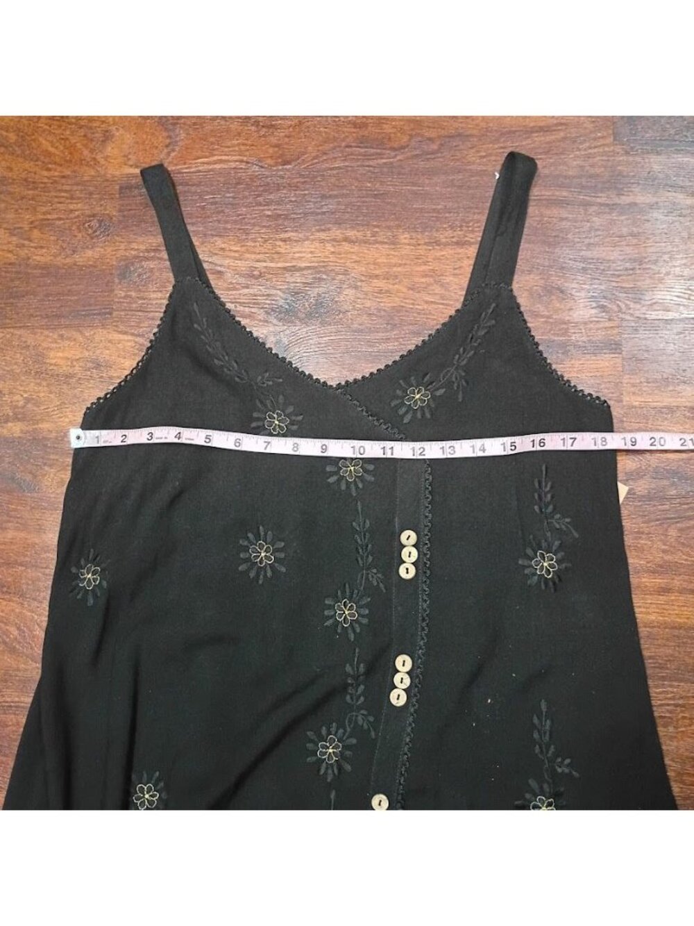 Raya Sun XL Black Boho Embroidered Dress Leopard Whimsy Artsey - Picture 5 of 13